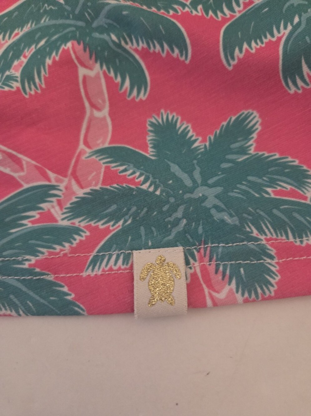 Simply Southern Pink Palm Print Knit Swing Dress Size Large - Picture 8 of 8